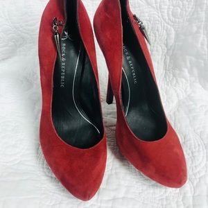 Rick& Republic Red Suede Heels